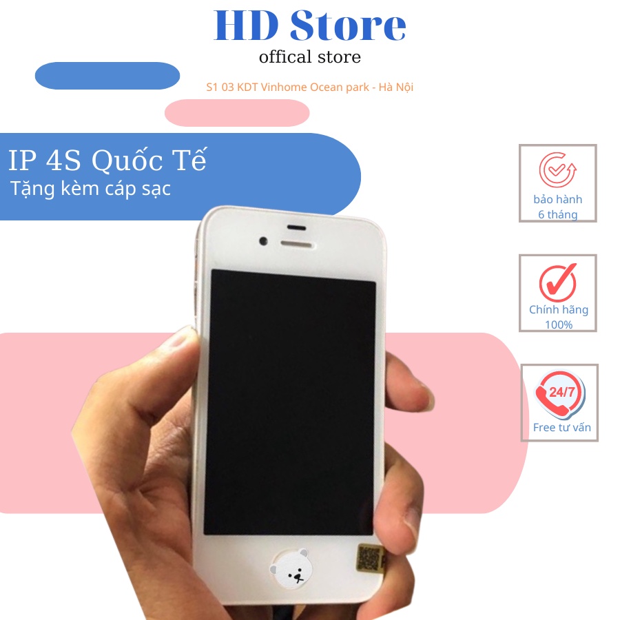 ĐT táo 4s Qte 16/8gb-tặng cáp sạc-hỗ trợ bảo hành 6 tháng -Huongphan19