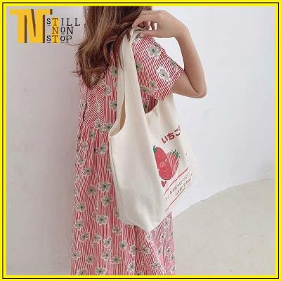 [Mã FASHIONT4WA2 giảm 10K đơn từ 50K] Túi đeo vai (VẢI BỐ COTTON MỀM - QUAI LIỀN) - DÂU SỌC