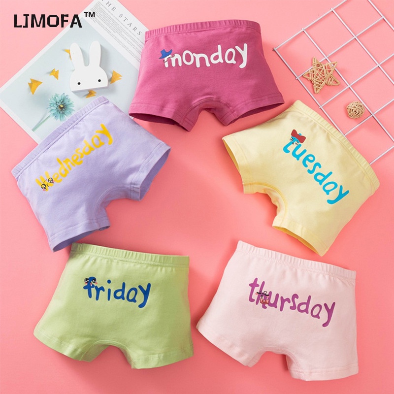 LJMOFA 5 cô gái 3-12 tuổi quần lót màu trắng tuần thư cô gái quần lót bằng phẳng không khí có thể rửa cô gái bốn góc quần lót bán buôn đồ lót trẻ em