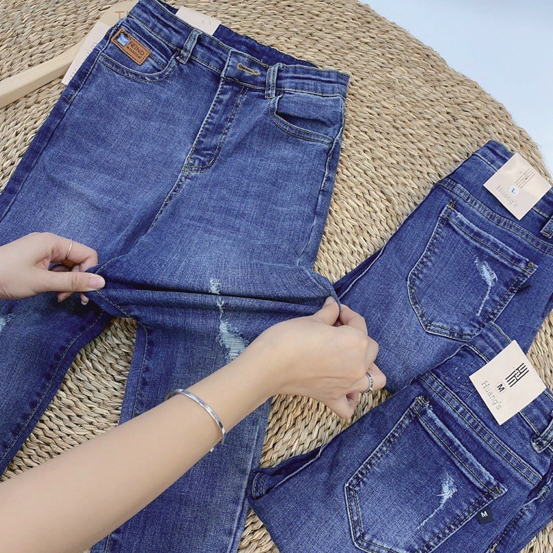 BÁN SỈ QUẦN JEAN MÀU XANH M1089 CẠP CAO CHO NỮ | BigBuy360 - bigbuy360.vn