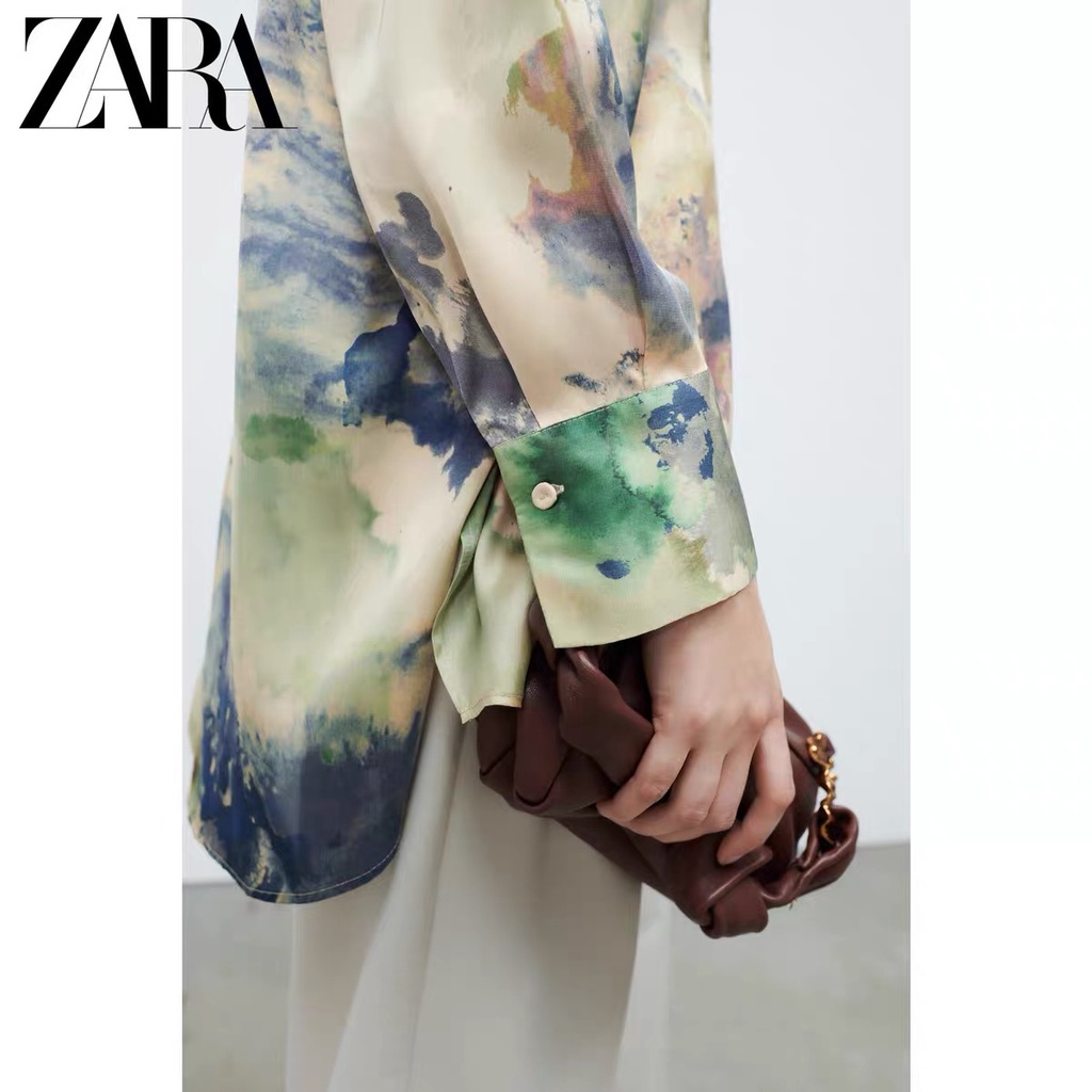 Zara Áo Sơ Mi Nhuộm Màu Thời Trang Mùa Xuân Cho Nữ