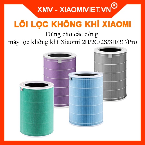 Lõi lọc thay thế cho máy lọc không khí Xiaomi 2H/2C/2S/3H/3C/Pro - Lọc Hepa, Lọc mùi, Lọc khử khuẩn - Hàng chính hãng