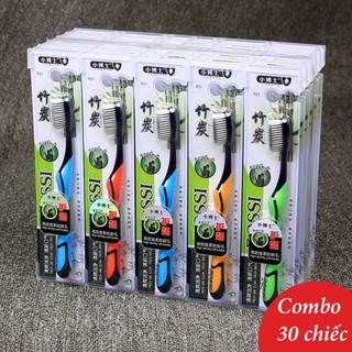 Combo 30 bàn chải đánh răng than tre BOSSI Hot, Bàn chải đánh răng bossi mền giá rẻ