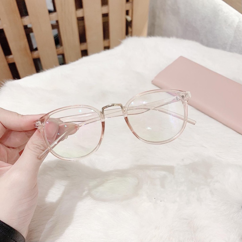 Kính mát nữ gọng kính cận siêu dẻo Hàn Quốc chống ánh sáng xanh màu hồng tôn da cực xinh - 209 HỒNG
