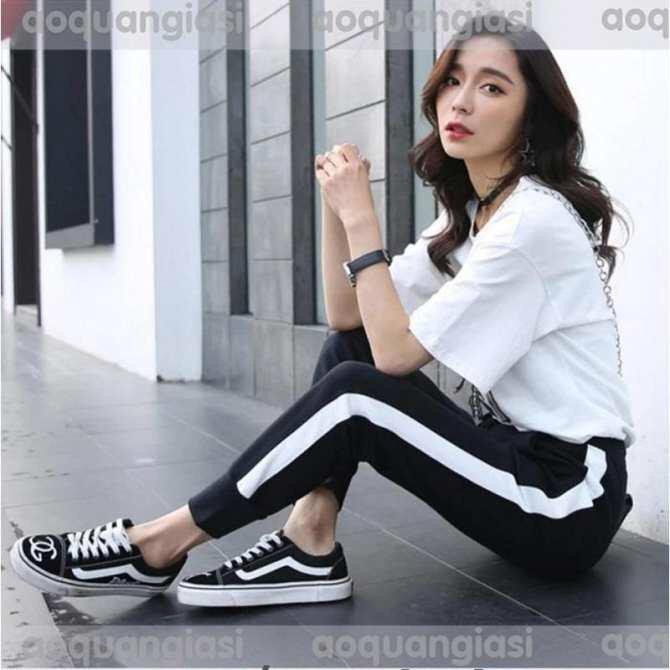 [FREESHIP_50K] Quần baggy nữ thể dục 1 sọc AnNgo- C04