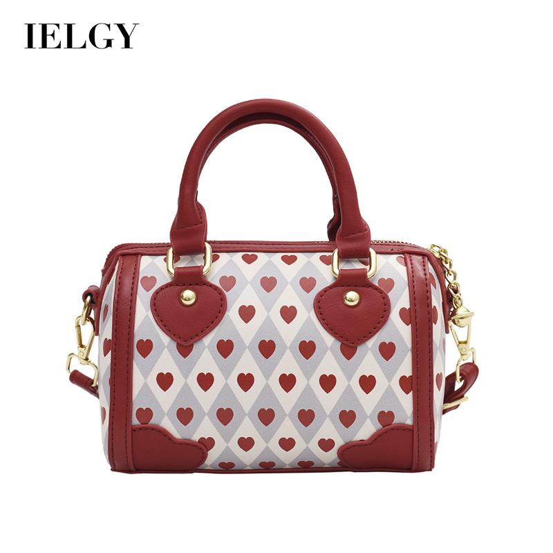 Túi Đeo Chéo Vai In Hình Trái Tim Dễ Thương Dành Cho Nữ