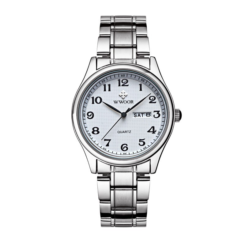 ĐỒNG HỒ ĐÔI NAM-NỮ WWOOR 8805 MẶT TRÒN,DÂY THÉP CAO CẤP Bán lẻ giá sỉ