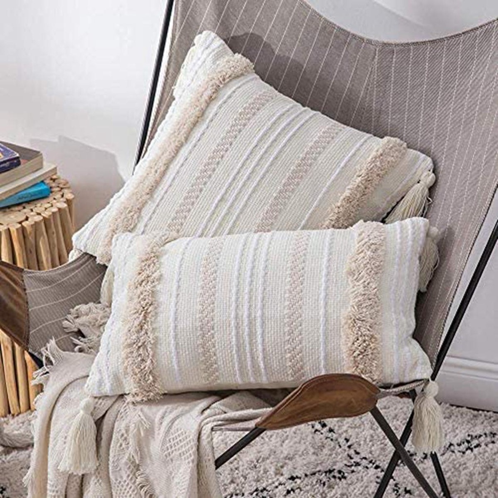 Vỏ Gối Sofa Dệt Tua Rua Phong Cách Boho