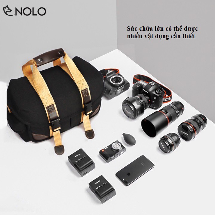 Bộ Túi Đựng Máy Ảnh DSLR Đeo Vai Nhiều Ngăn Cỡ To Model OD01 Có Quai Tay Chất Liệu Oxford 600D Dày Dặn Chịu Tải Tốt