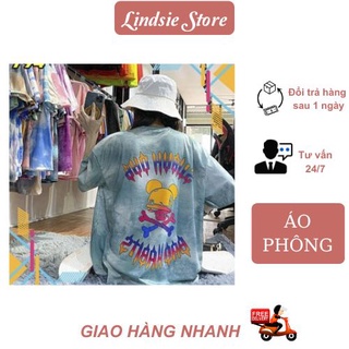 Áo Thun Loang Màu Xanh Xám bao chất, Áo Phông Tay Lỡ Nam Nữ chất cotton mịn, mát 🍀Lindsie Store🍀