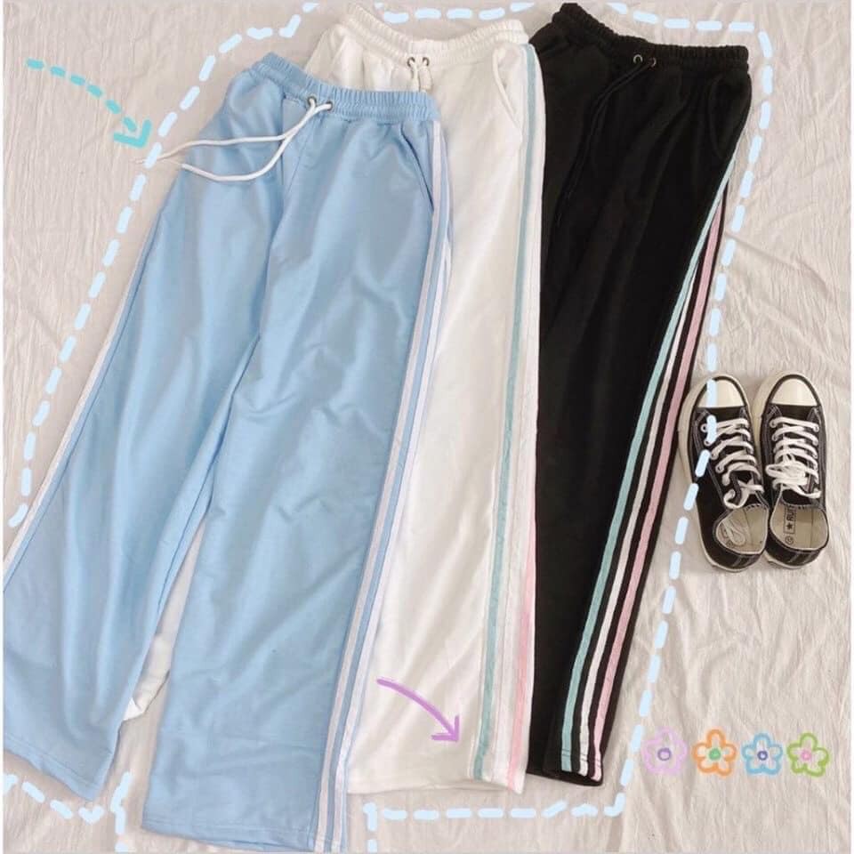 Quần Culottes Thể Thao RAINBOW Nữ  Quần thể thao 3 sọc nữ 3 màu ĐEN | TRẮNG | XANH Ulzzang HOT