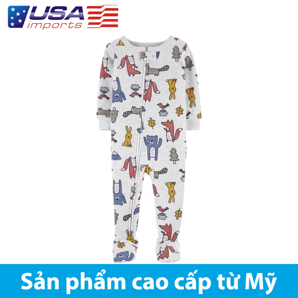 Đồ dài, đồ ngủ cotton pha xám hoạt hình Car-tờ Auth Từ Mỹ (2M506810)