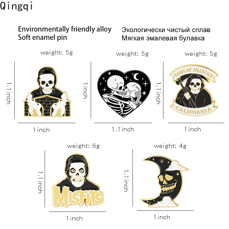 Trâm cài áo Miss Zoe kim loại hình đầu lâu ma cà rồng cá tính
