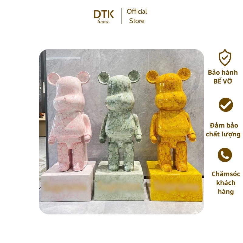 Tượng Bearbrick 1000% BE@RBRICK 50 cm loang màu tượng gấu trang trí màu