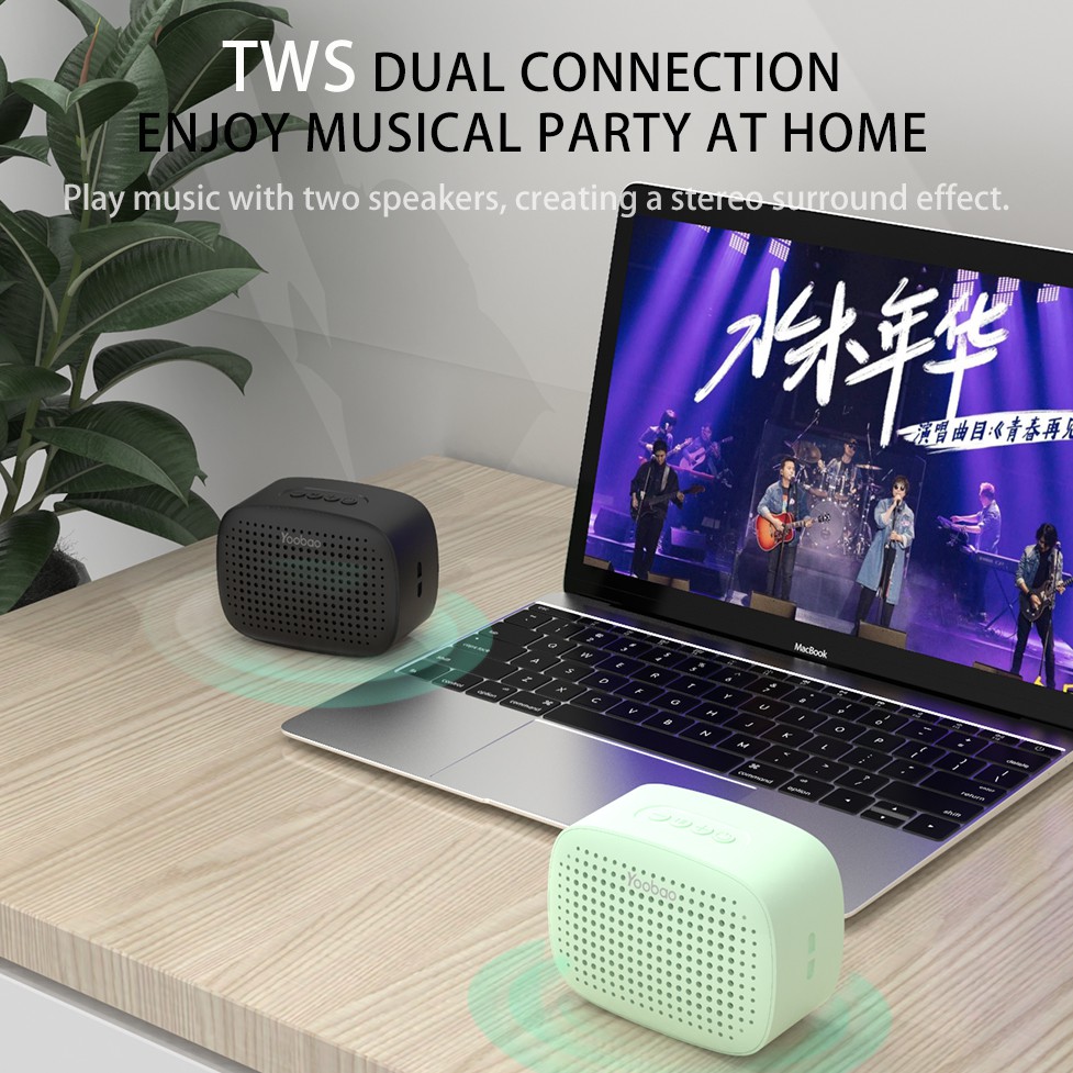 [Mã 2404EL10K giảm 10K đơn 20K] Loa bluetooth 5.0 mini Yoobao M2 hỗ trợ TWS, công suất 3W, pin 12 giờ - Hàng Chính Hãng