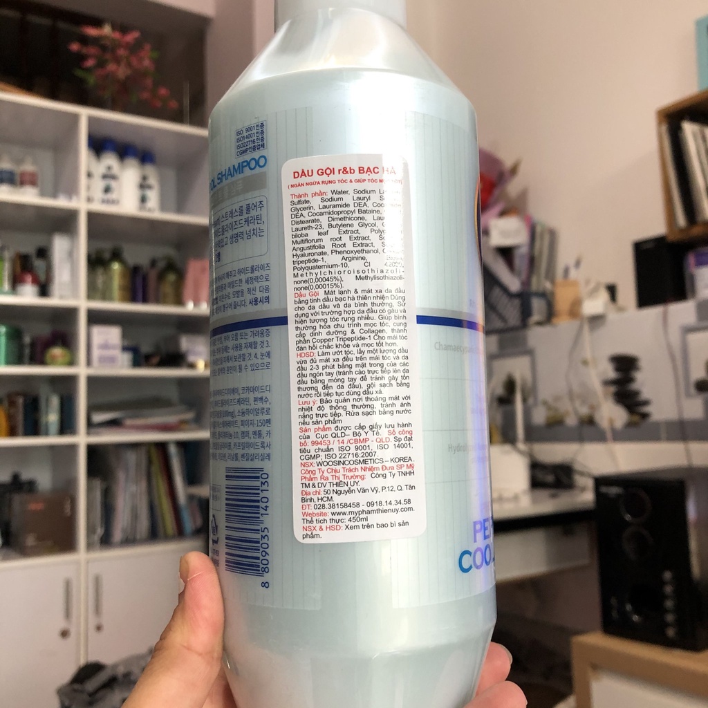 ✅ Dầu Gội Thảo Dược Mát Lạnh Bạc Hà R&B Peppermint Cool ngăn ngừa gàu 1000ml