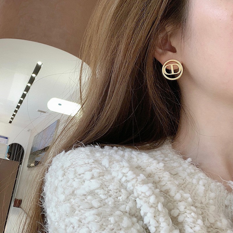 Bông tai nữ TOBI STORE thương hiệu CD mạ vàng phong cách vintage sang chảnh TB371
