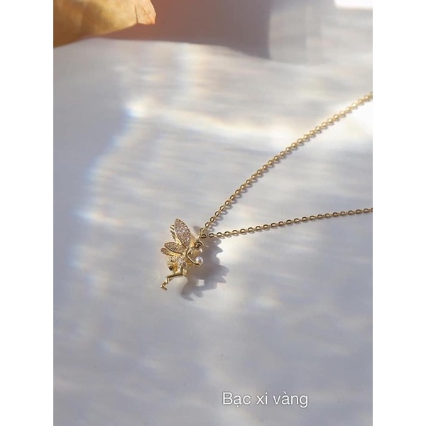 Dây chuyền bạc nữ,vòng cổ bạc nàng tiên Tinker bel, xinh xắn -Bạc Ngọc Anh