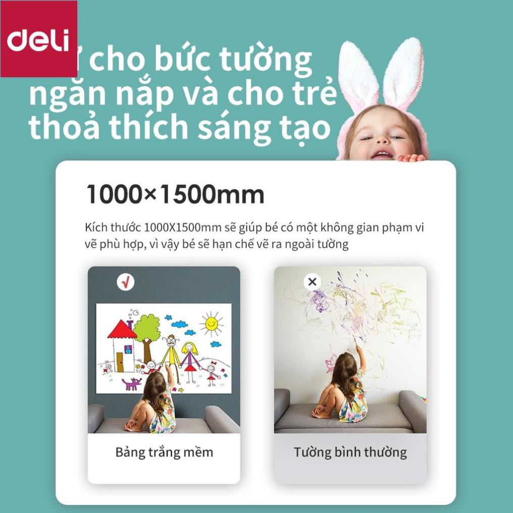 Bảng từ trắng không viền Deli - 45x60cm/ 150x100cm - 50007/50008 [Deli]