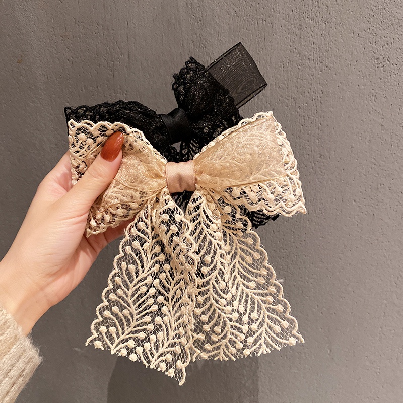 Dây Buộc Tóc Hình Nơ Ren Lớn Kiểu Hàn Quốc Xinh Xắn Cho Nữ