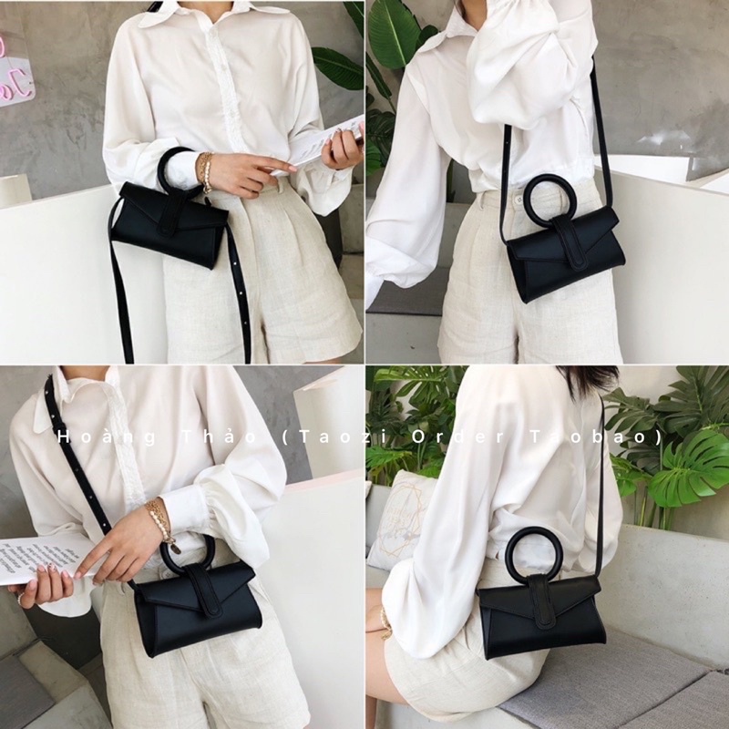 Túi đeo chéo quai xách tròn nắp gặp màu neon siêu đẹp ♥️