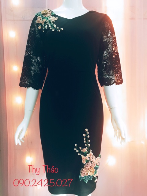 Đầm trung niên đính phale cao cấp sang trọng