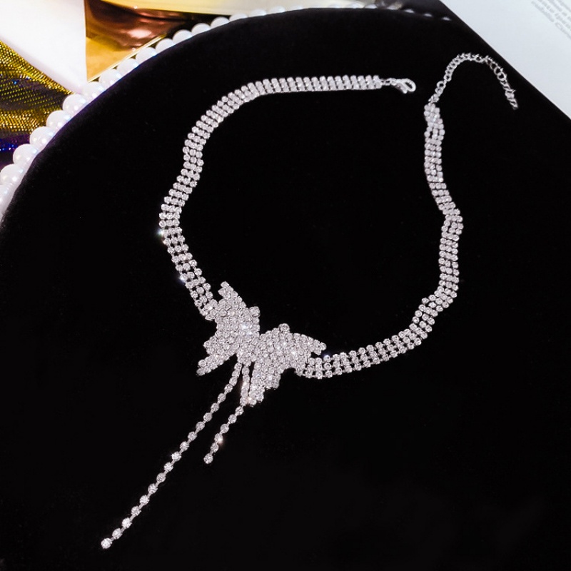 Vòng Cổ Choker Đính Đá Hình Bướm Đơn Giản Thời Trang Âu Mỹ