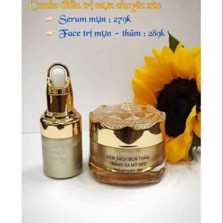 Combo kem mụn linh chi vàng 25g + serum mụn linh chi vàng 25ml
