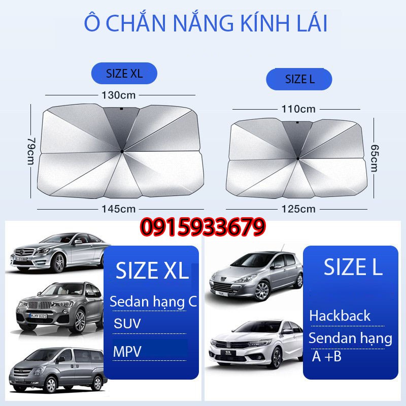 Ô CHE NẮNG kính lái ô tô chống nóng hiệu quả sử dụng tiện lợi có thể gấp gọn nhanh chóng