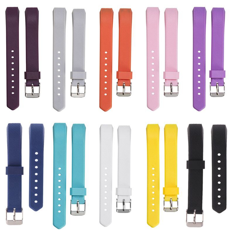 Dây đeo silicone 4.5&quot;-5.9&quot; thiết kế sọc thay thế cho đồng hồ thông minh Fitbit Ace/Alta/HR