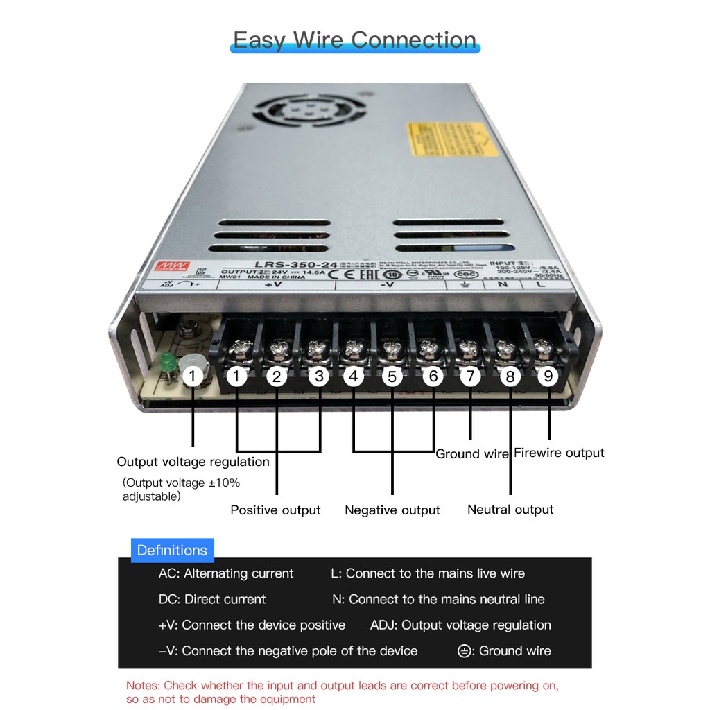 Nguồn Meanwell 350W 24V Ultra-thin Switching Power Supply