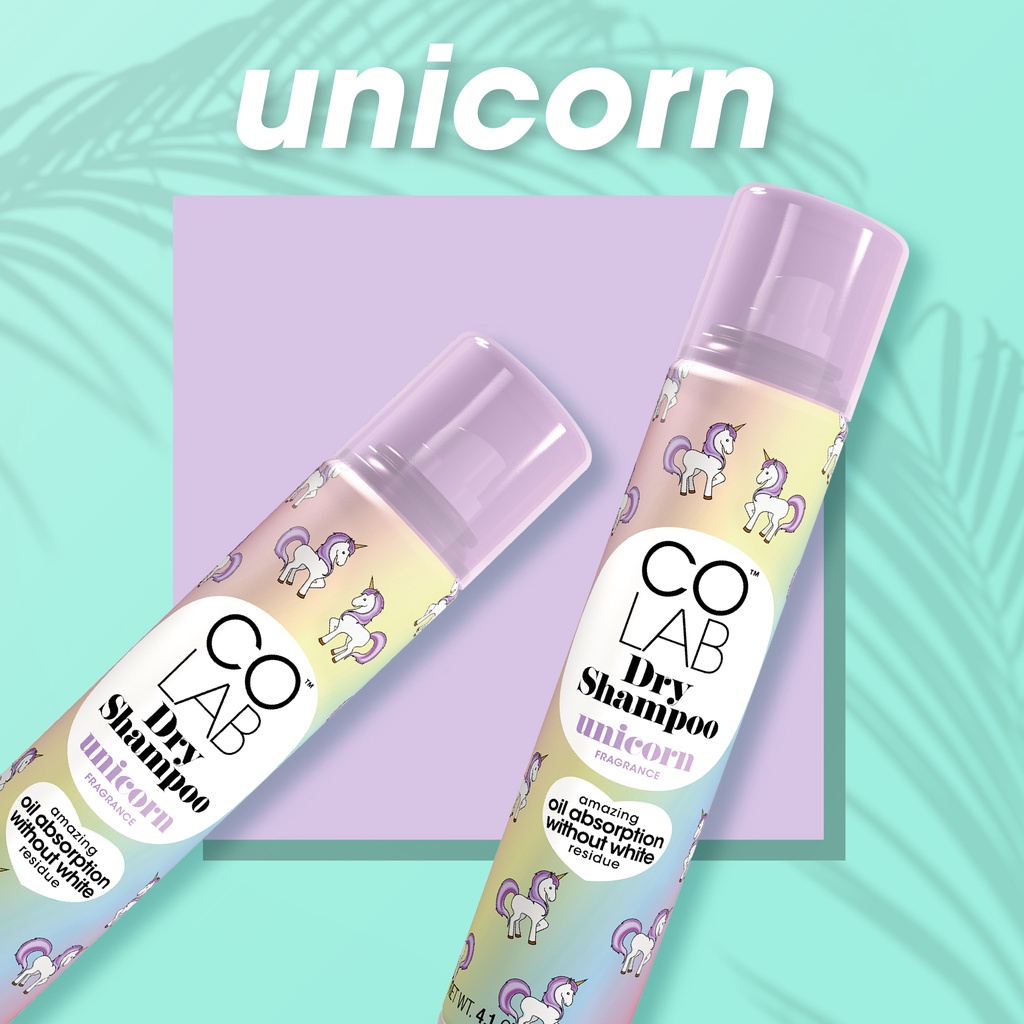 Dầu gội khô COLAB hương Cổ tích (Unicorn) 200ml| Giải pháp cho tóc dầu bồng bềnh sau 5s làm sạch tóc và da đầu Anh Quốc