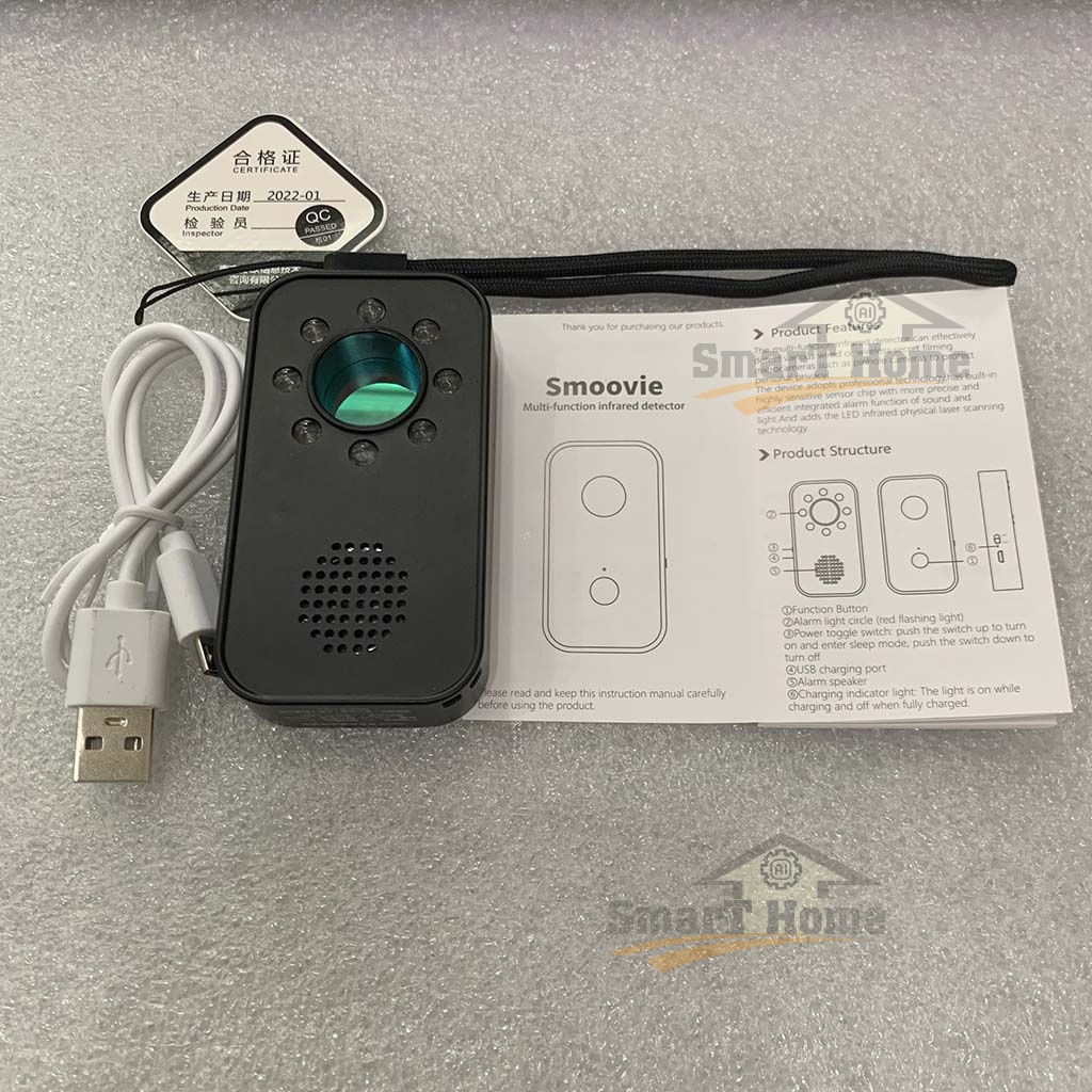 Máy Dò Camera Ẩn Xiaomi Smoovie - Máy Dò Tìm Camera Đa Năng Có Báo Động Chống Quay Lén Và Chống Trộm Thiết Kế Mini