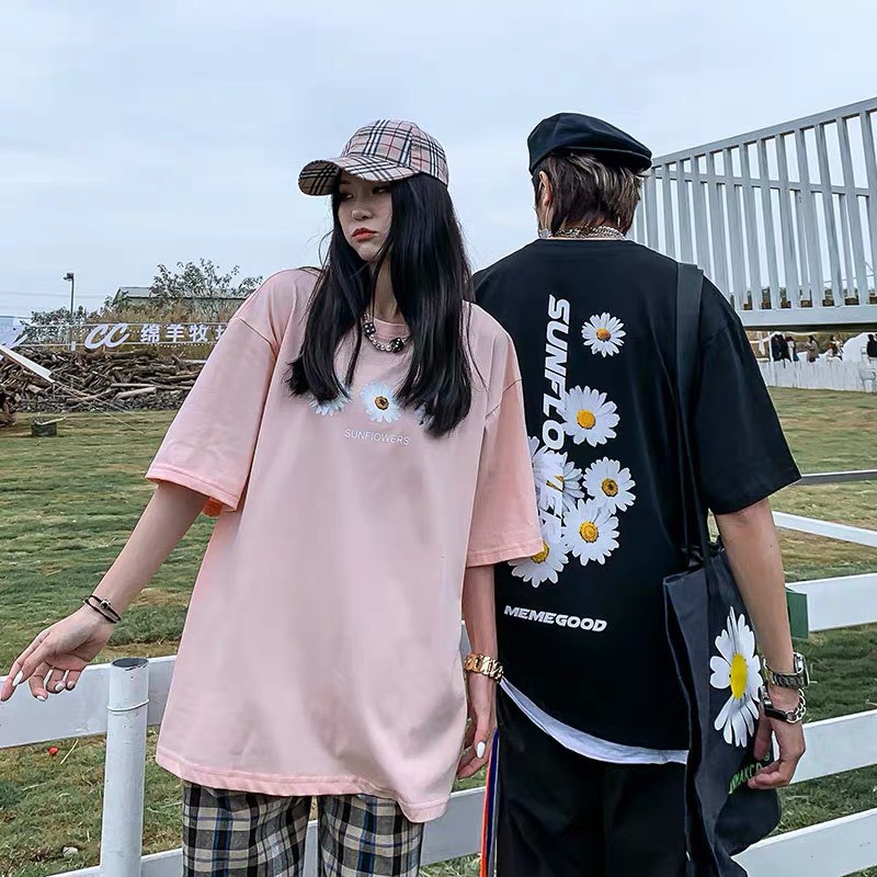 Áo Thun Tay Lỡ Unisex Cúc Họa mi sunflower | BigBuy360 - bigbuy360.vn