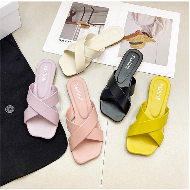 Dép sandal ZTAIXIELUA mũi vuông thời trang Hàn Quốc dành cho nữ