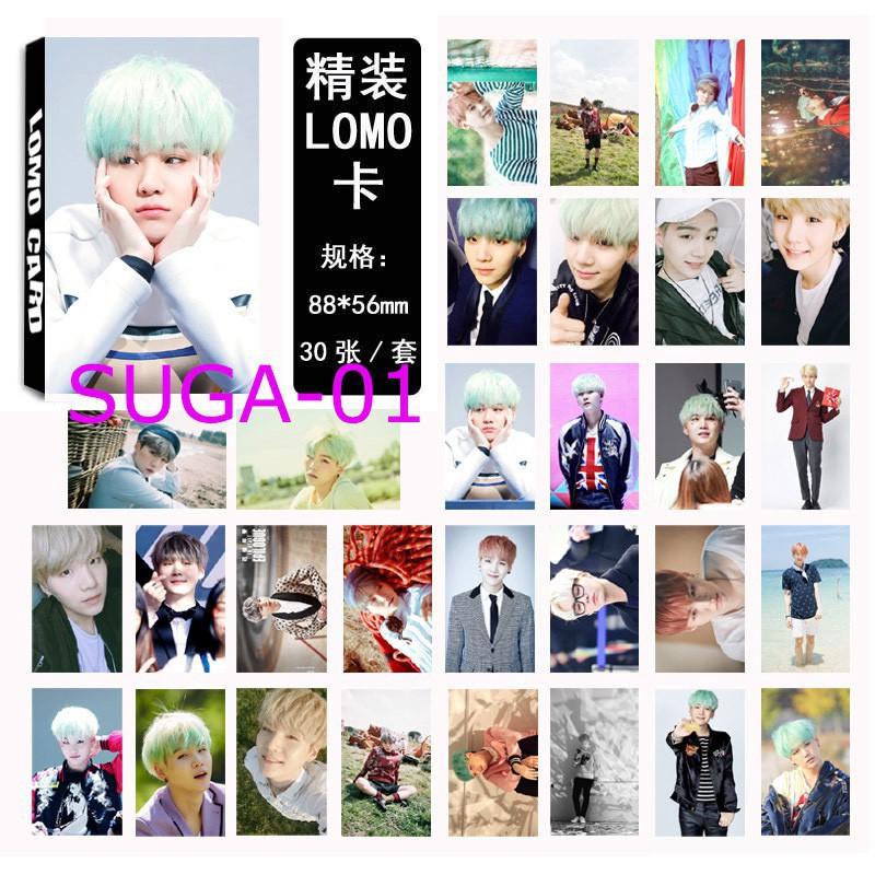 Set 30 tấm ảnh in lomo card SUGA nhóm BTS