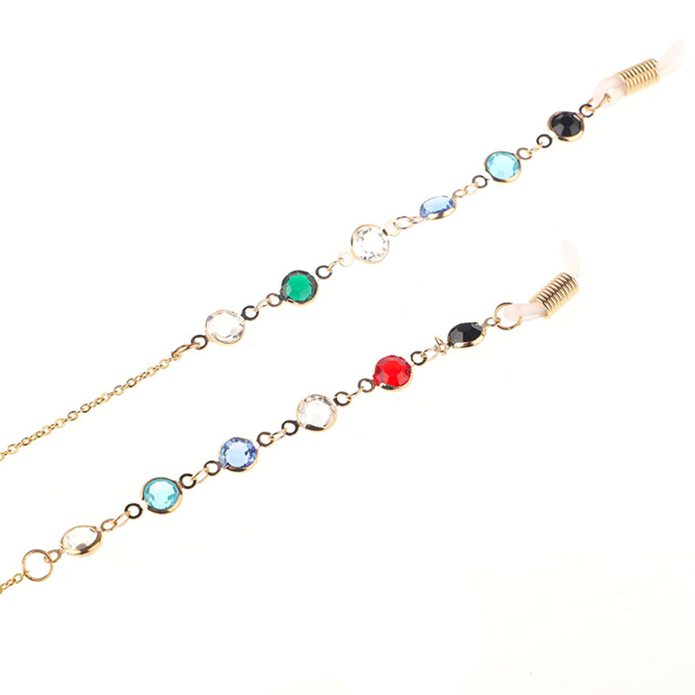 Dây Đeo Kính Đính Hạt Kim Loại Nhiều Màu Sắc