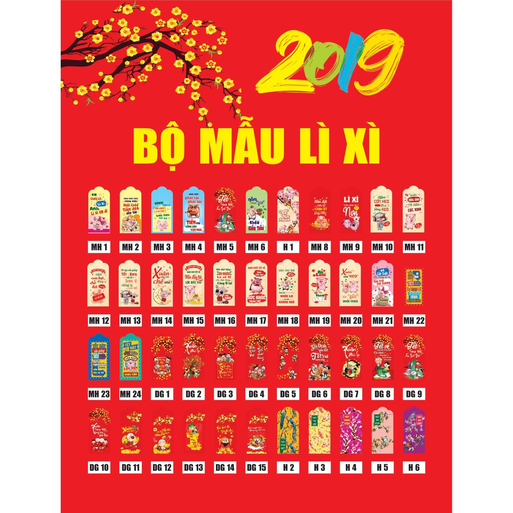 100 bao lì xì mẫu mới hot nhất năm 2019