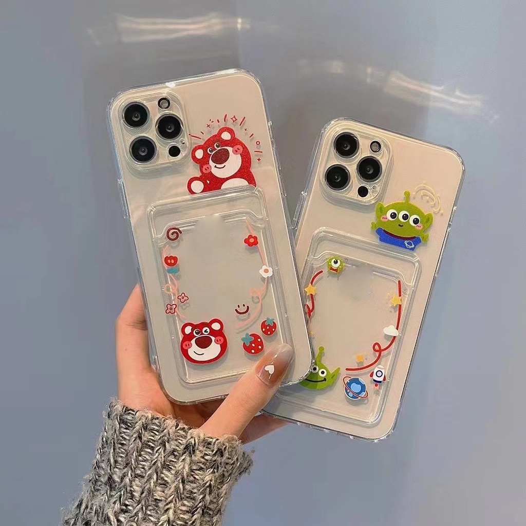 Samsung Galaxy A72 A42 A32 A22 A71 A51 A31 A21S A12 A52 A52S 5G A11 A20S A50 A50S A30S Bear Shape Slim Pocket Phone Case