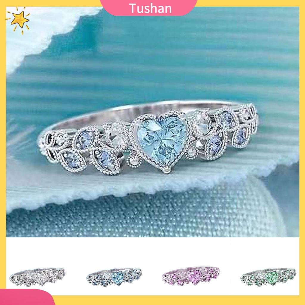 Nhẫn đính hôn mạ điện nhẹ đính đá tinh tế