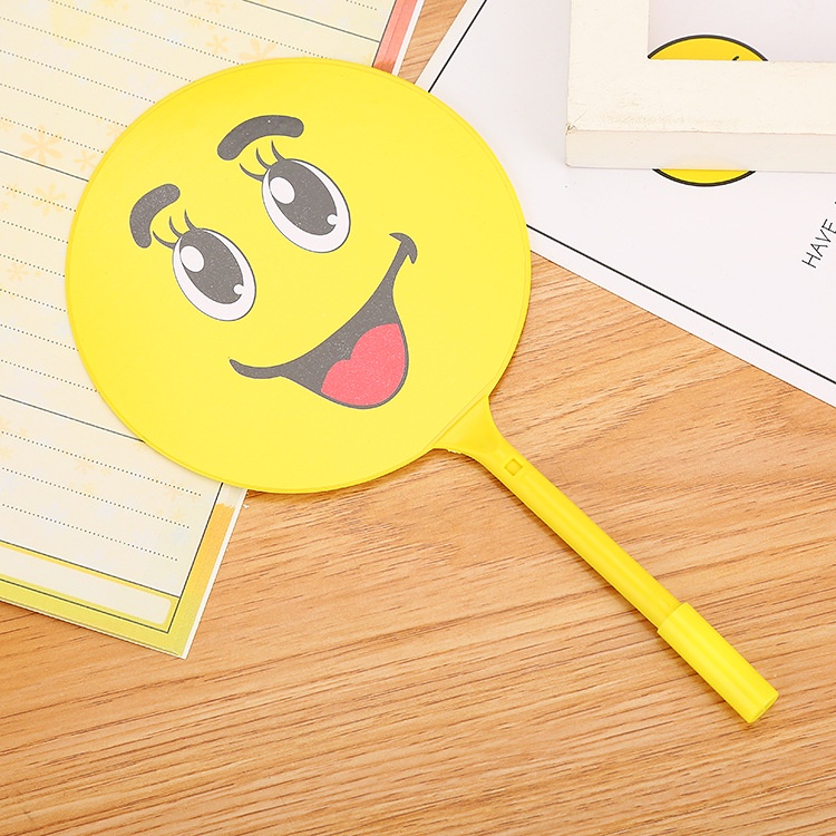 Bút Bi Mực Xanh Hình Chiếc Quạt Hoạt Tiết Mặt Cười HynBee Phong Cách Dễ Thương