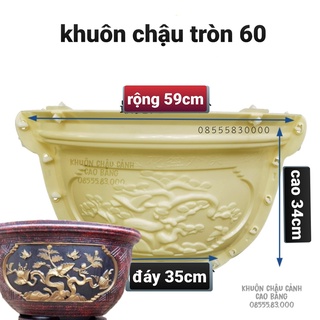 khuôn đúc chậu cảnh tròn 60 [khuôn ABS siêu bền] có lòng trong dễ dàng sử dụng cho người mới bắt đầu