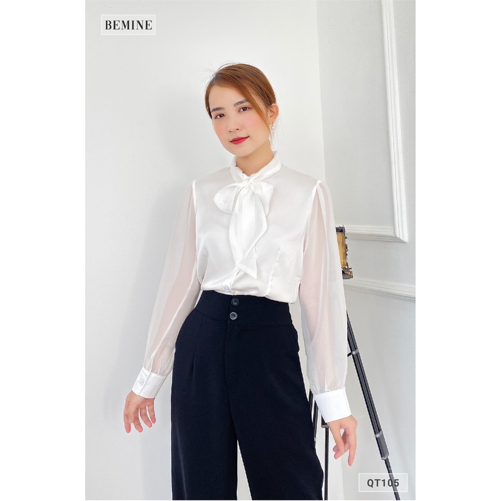 Quần tây nữ công sở BEMINE thiết kế ống suông màu đen QT105DEN