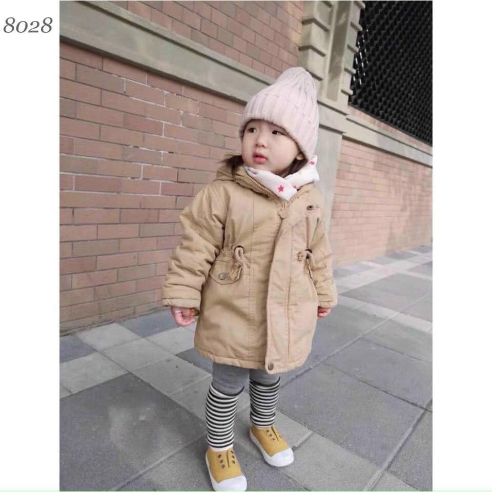 Áo khoác bé trai bé gái kaki lót lông siêu dày siêu ấm hàng VN xuất dư BADAYO TQ55252G