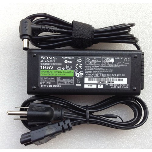 Sạc laptop Sony Vaio 19.5v-4.7a zin có logo in chìm