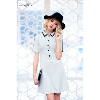 Đầm suông trắng có nút shopee live 160k