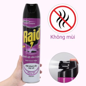 Bình xịt côn trùng Raid chai 600ml hương hoa tặng kèm 100ml