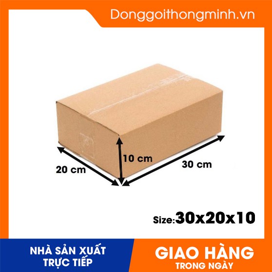 30x20x10 cm / Sỉ hộp carton đóng hàng giá rẻ / cacton 3 lớp sóng B