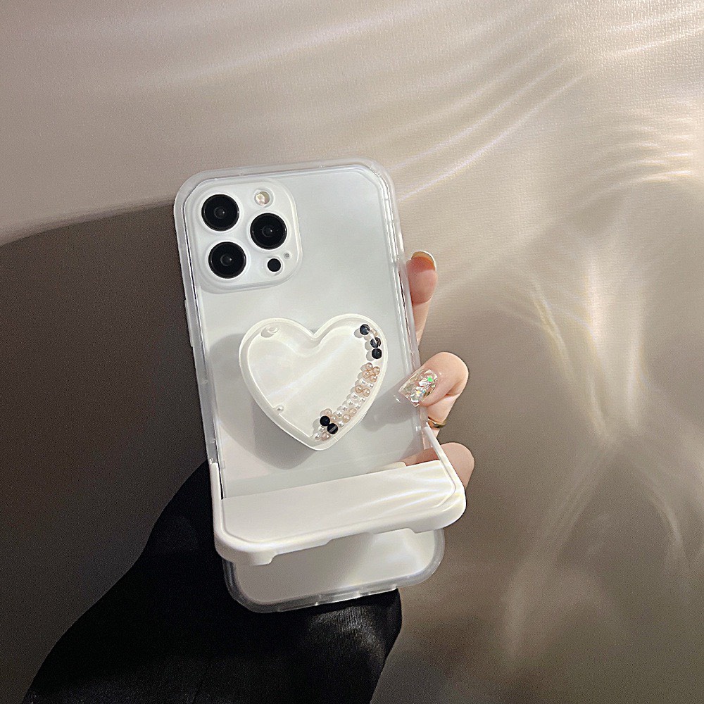 Ốp Lưng Ip Trái Tim Trắng + Pop Gắn Lưng Trong Suốt Silicon 7/7plus/8/8plus/x/xr/xs/11/12/13/pro/max/plus/14 MintCase