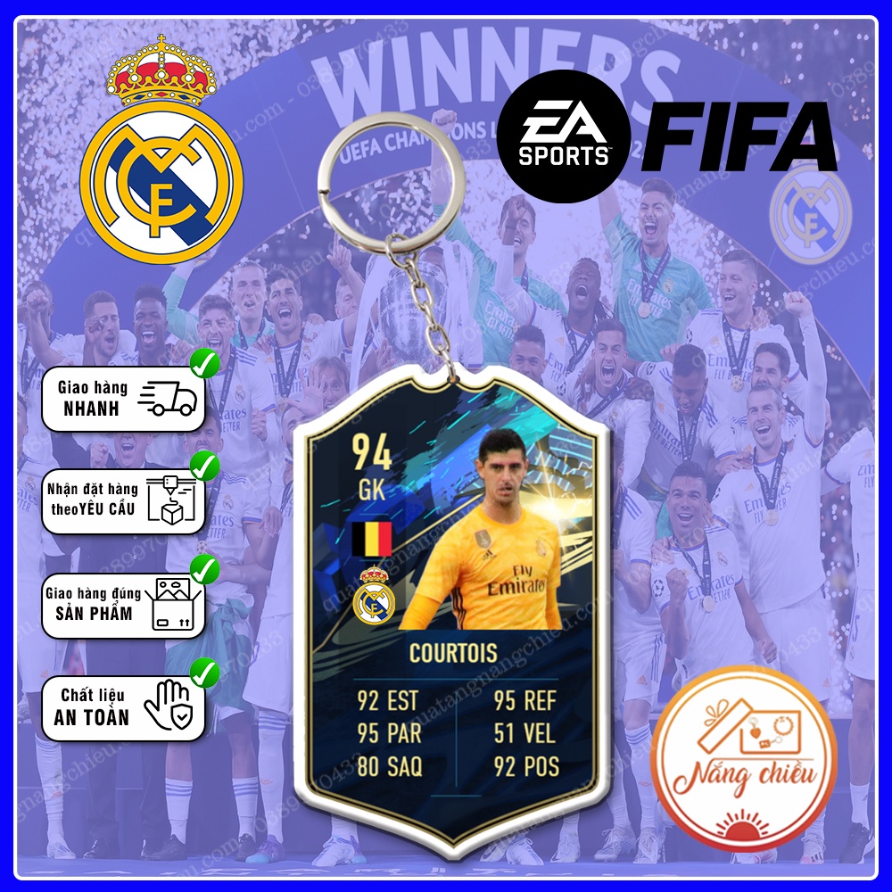 Móc Khóa Courtois, CLB bóng đá Real Madrid ☘️MÓC KHÓA THẺ CẦU THỦ☘️